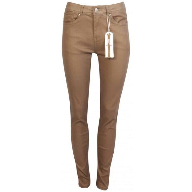 NORFY Leather-Look broek Cognac