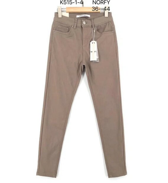 NORFY Leather-Look broek Zand