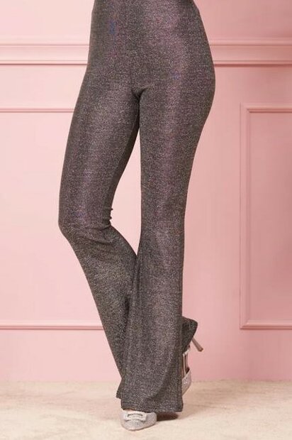 Glitter Flare Broek Zilver / Zwart