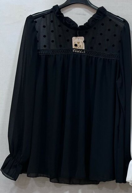 Blouse Dames Zwart. ONE SIZE