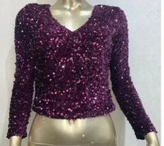 Glitter Top Dames Paars
