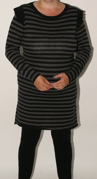 BLUE SEVEN Jurk Grijs/Zwart, maat XS