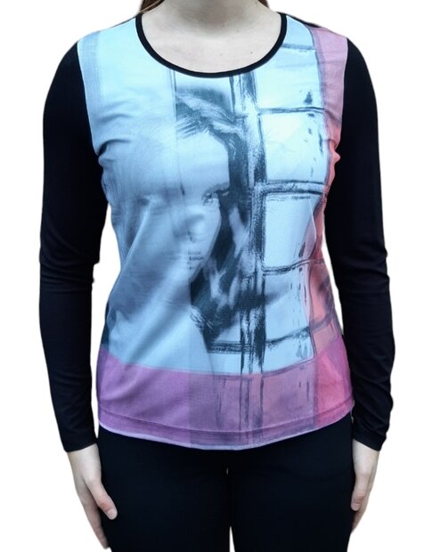 BLUE SEVEN shirt zwart, maat 38