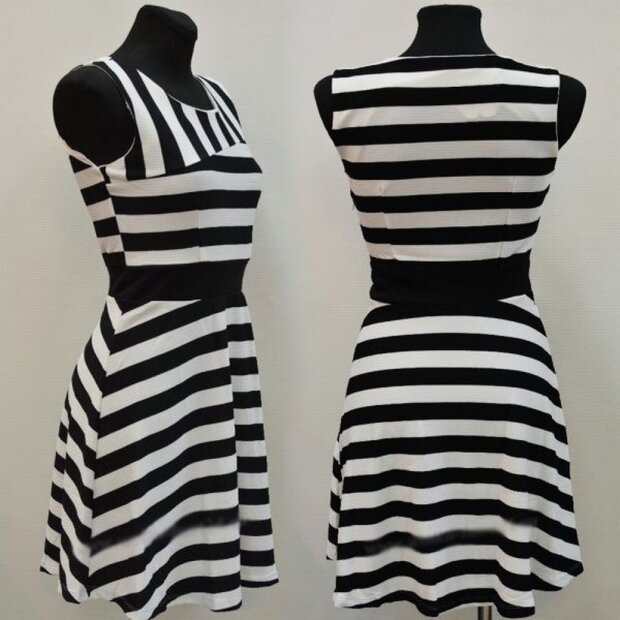 Jurk Dames Donkerblauw/Wit, maat M