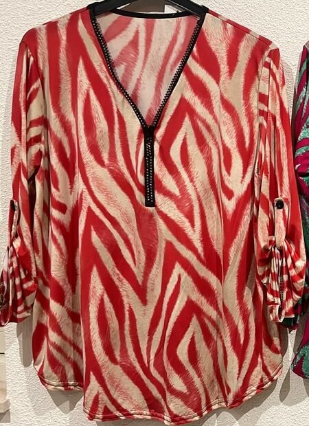 Ballon Top Dames Rood, ONE SIZE