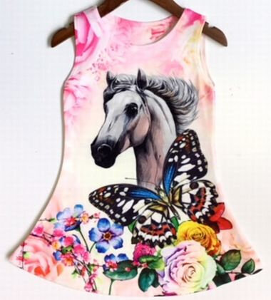 Jurk Paard Roze, maat 92