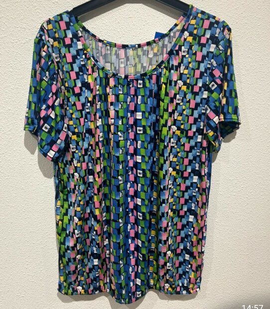 Tshirt Dames Blauw, ONE SIZE