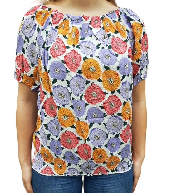  Tshirt Dames Bloemen Paars