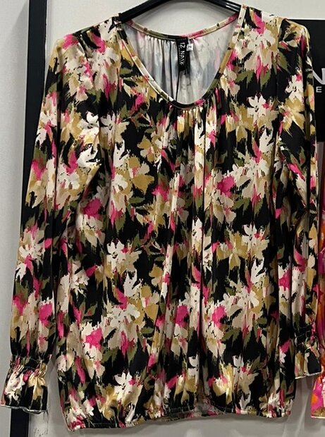 IZ NAIZ bloemen Zwart