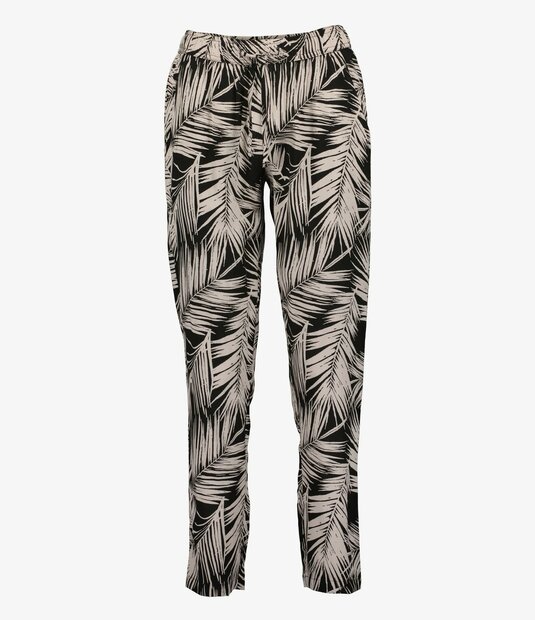 BLUE SEVEN Bloemen broek Zwart/Beige