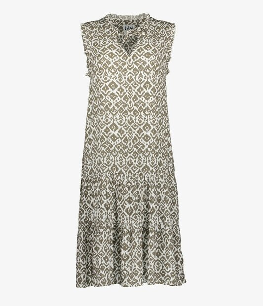 BLUE SEVEN JURK Groen / Beige