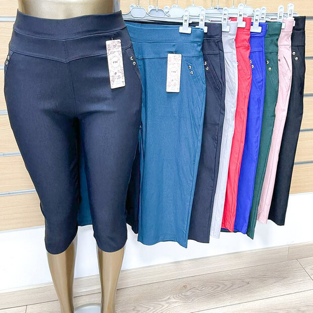 Kniebroek Treggings Tomatenrood, 7XL