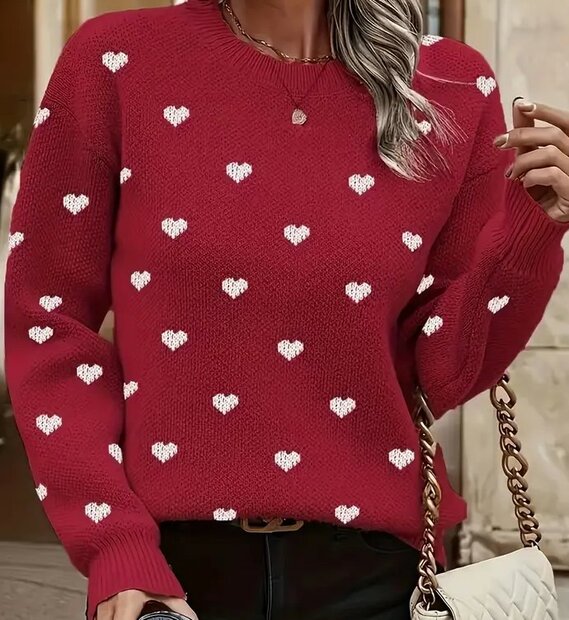Trui Dames Hart Rood