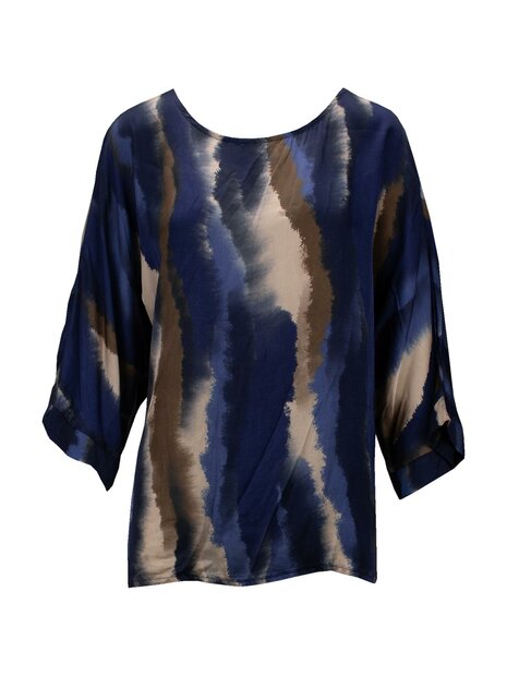 IZ NAIZ Blouse Dames Satijn BLAUW