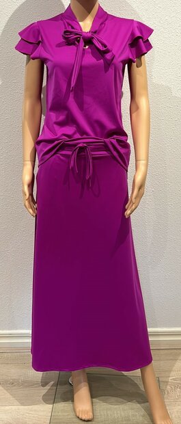 Travelstof Lange Rok Fuchsia