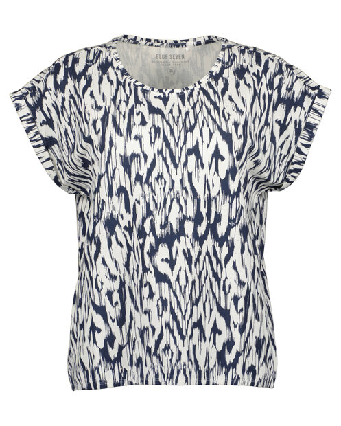 BLUE SEVEN Tshirt DonkerBlauw / Wit Dames