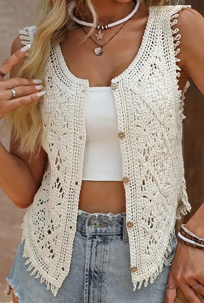 Gilet Beige, One Size