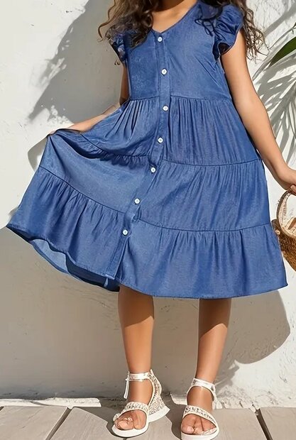 Spijkerjurk Meisjes, maat 146/152