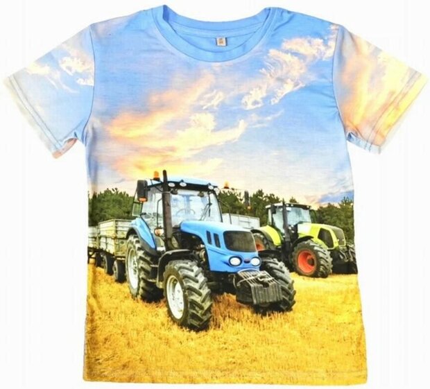 tshirt Trekker (NEW HOLLAND en CLAAS) Blauw