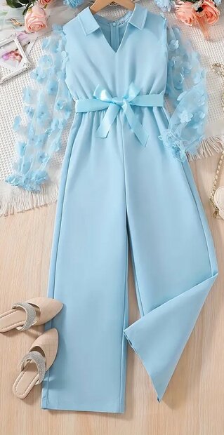 Jumpsuit meisjes Lichtblauw