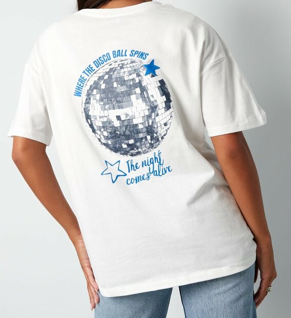 Tshirt DISCO BALL Wit