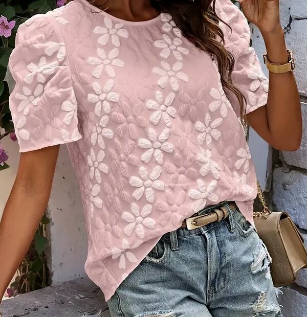 Blouse Bloemen Oud Roze