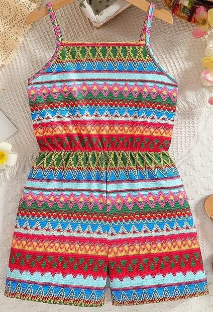 Jumpsuit Meisjes, met kleurrijke print