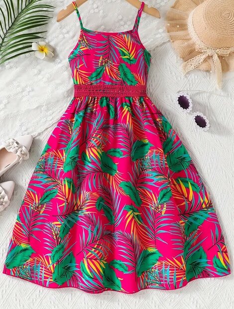 Jurk Meisjes, met kleurrijke print