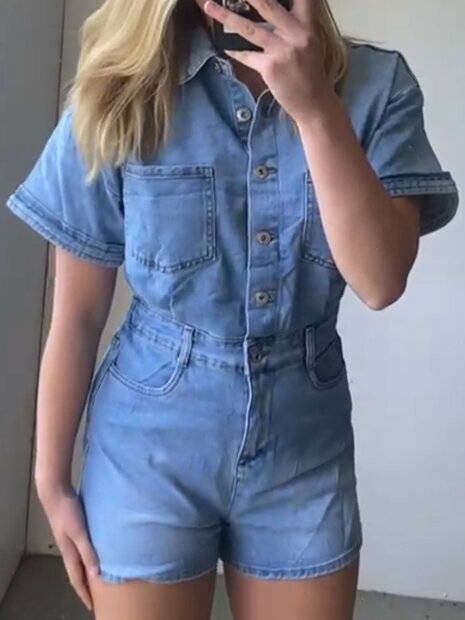 Jumpsuit Dames Denim Blue