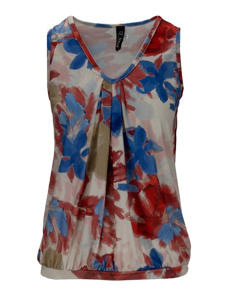 IZ NAIZ Hemd Bloemen BLAUW / ROOD