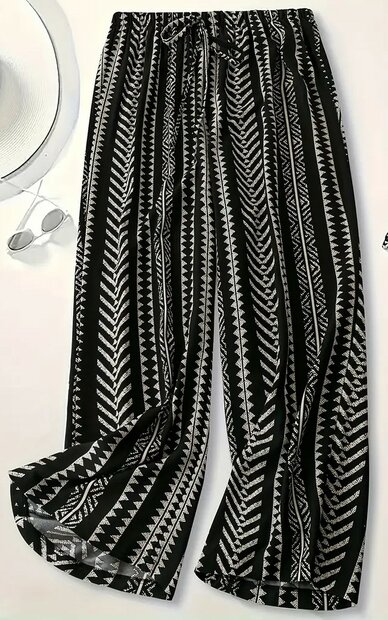 Wijde broek Zwart / Wit