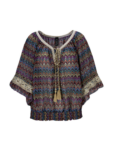 IZ NAIZ Blouse kant Blauw