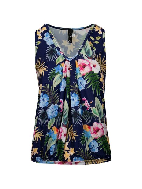 IZ NAIZ Hemd Bloemen BLAUW 