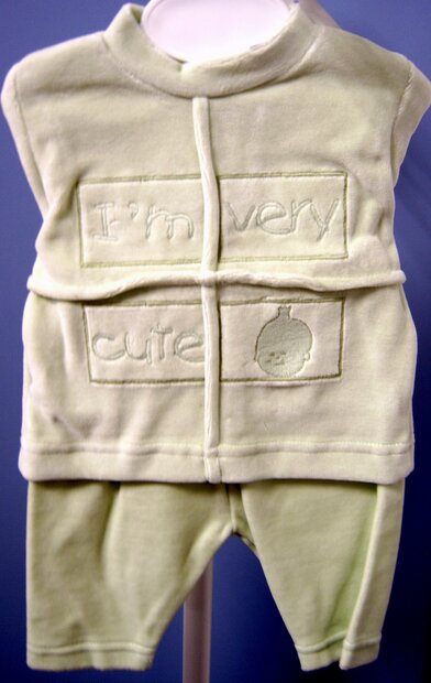 Babypakje I&#039;M very Cute GROEN, maat 62