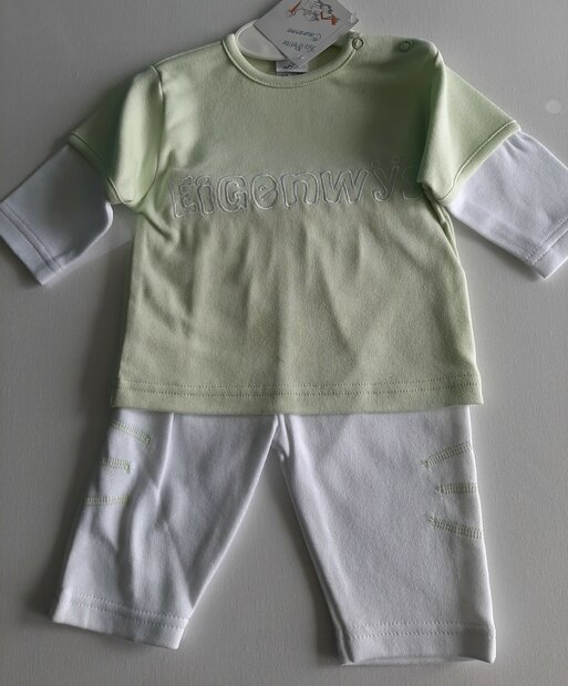 Babypakje EIGENWIJS, Groen / Wit, maat 62