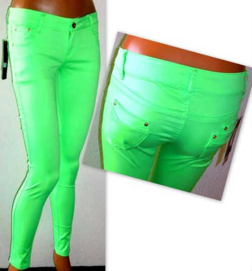 Fluor Skinny H076 Groen, maat 40