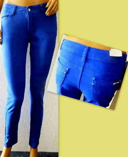 Gekleurde Skinny B3379 Kobalt Blauw, maat 40
