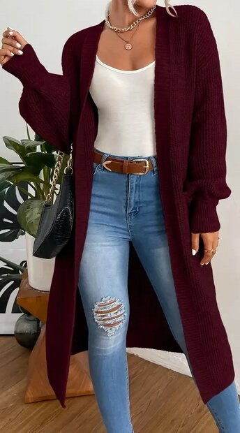 Lang Vest Bordeaux Rood