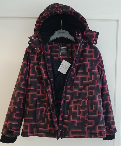 Winterjas Zwart / Pink, maat 152