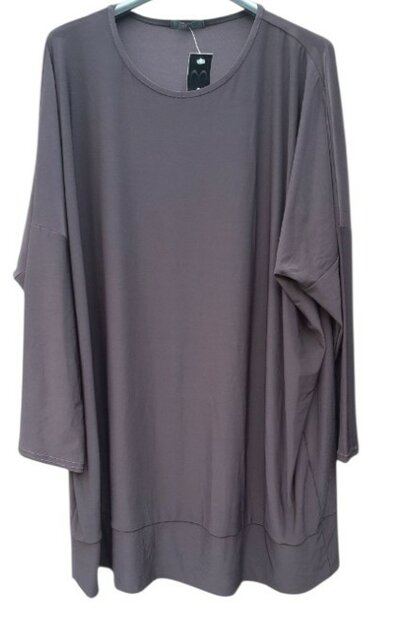 Lang Shirt Donkerbruin, maat One Size (valt ruim)