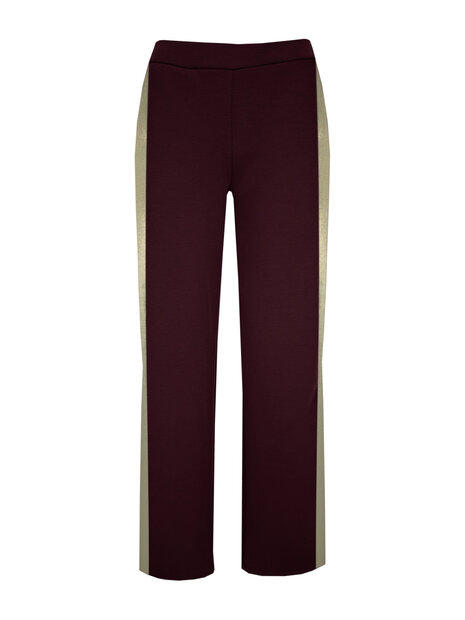 Iz Naiz Comfort Broek met Bies Bordeaux Rood