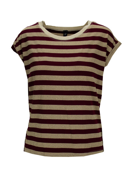 Iz Naiz TShirt gestreept Bordeaux