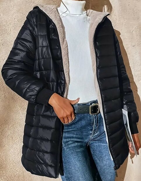 Winterjas Zwart, maat 48/50