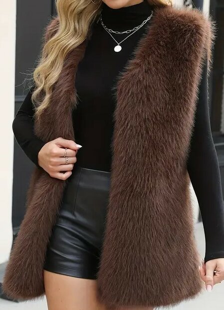 Gilet Donkerbruin, maat One Size