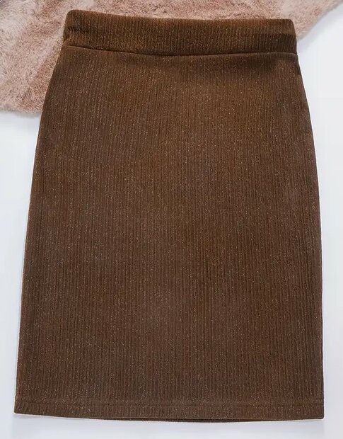 Rok Midi Bruin, met glitters