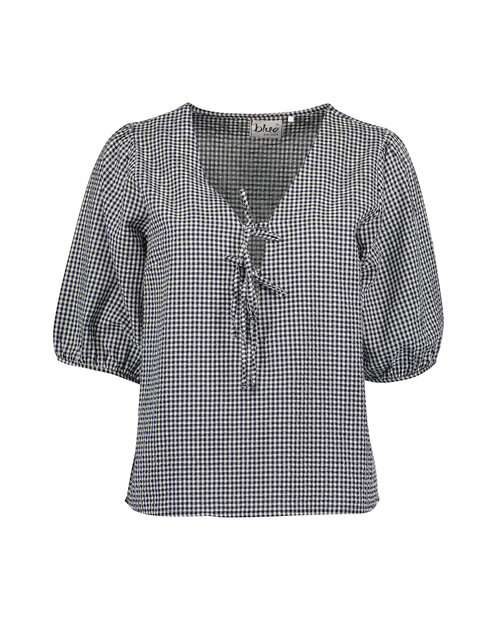 BLUE SEVEN Blouse Zwart / Wit gestreept