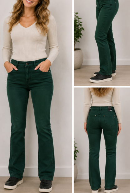 Skinny Jeans Mosgroen maat 40