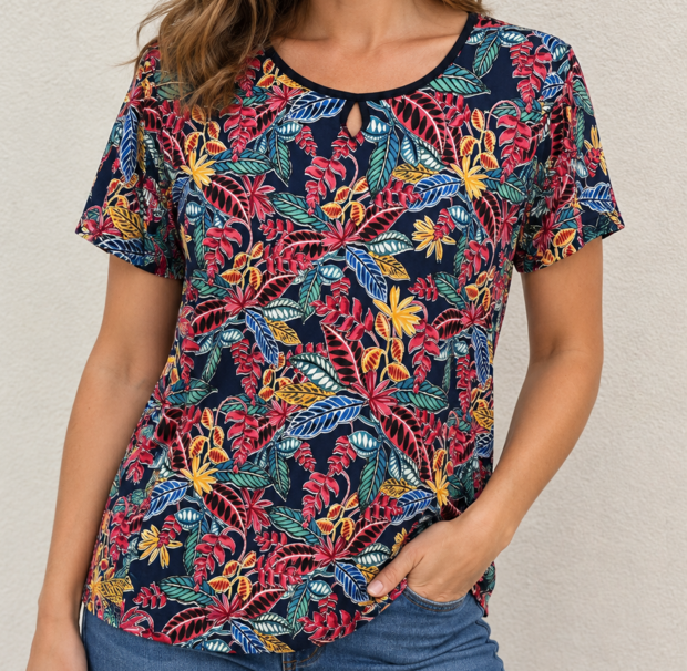 Tshirt Dames DONKERBLAUW, ONE SIZE