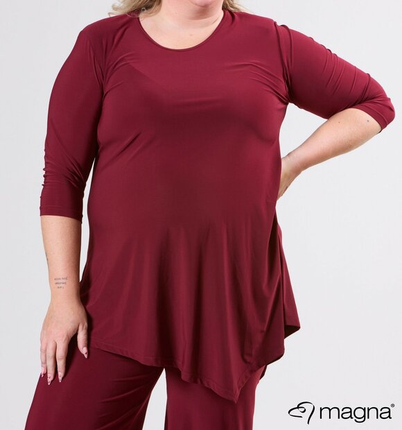 MAGNA Lang shirt Wine Rood