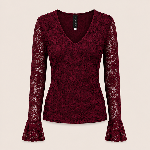 Iz Naiz Shirt Kant Bordeaux Rood